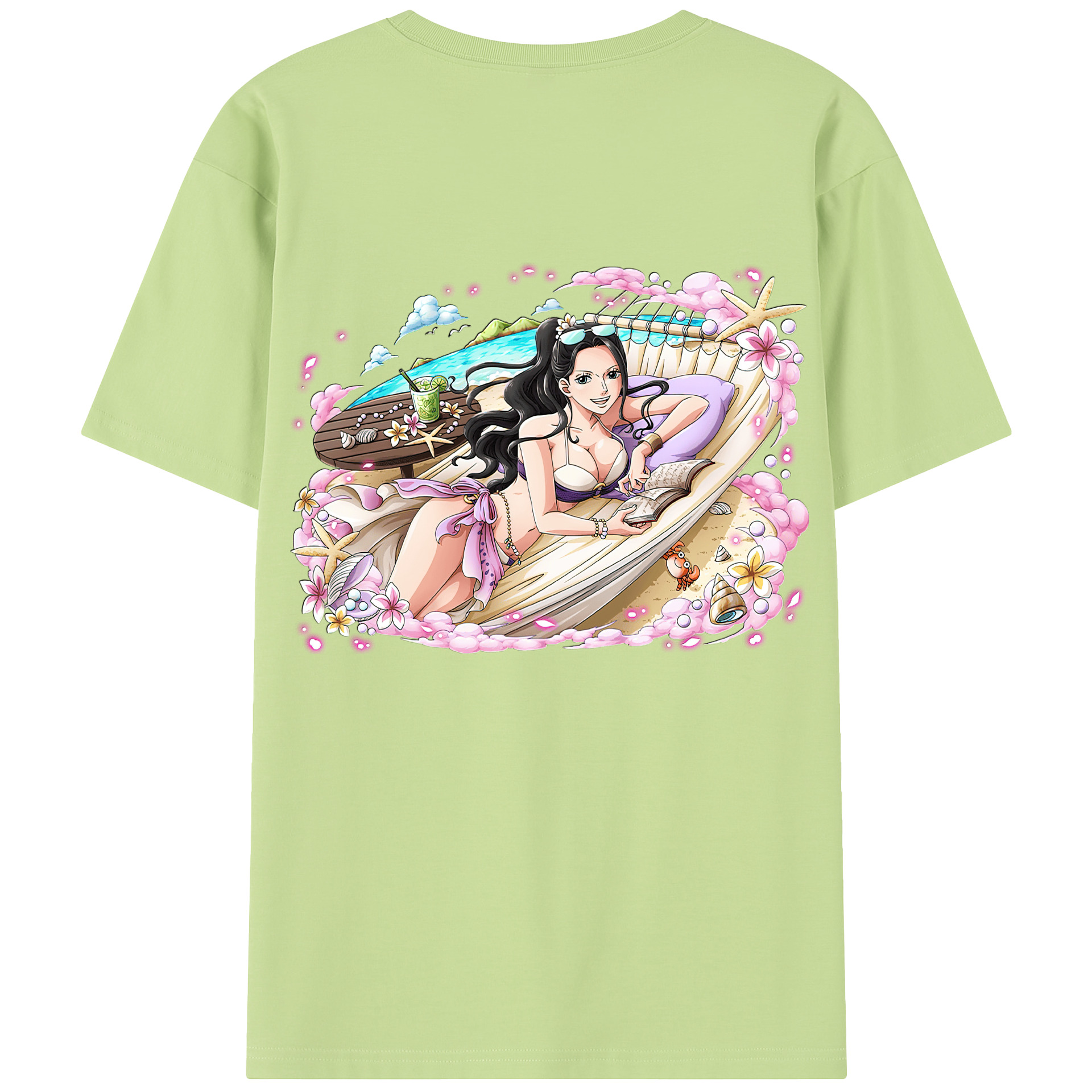 ワンピース ニコ・ロビン ONE PIECE Nico Robin 綿100％半袖Tシャツ（背面プリント）